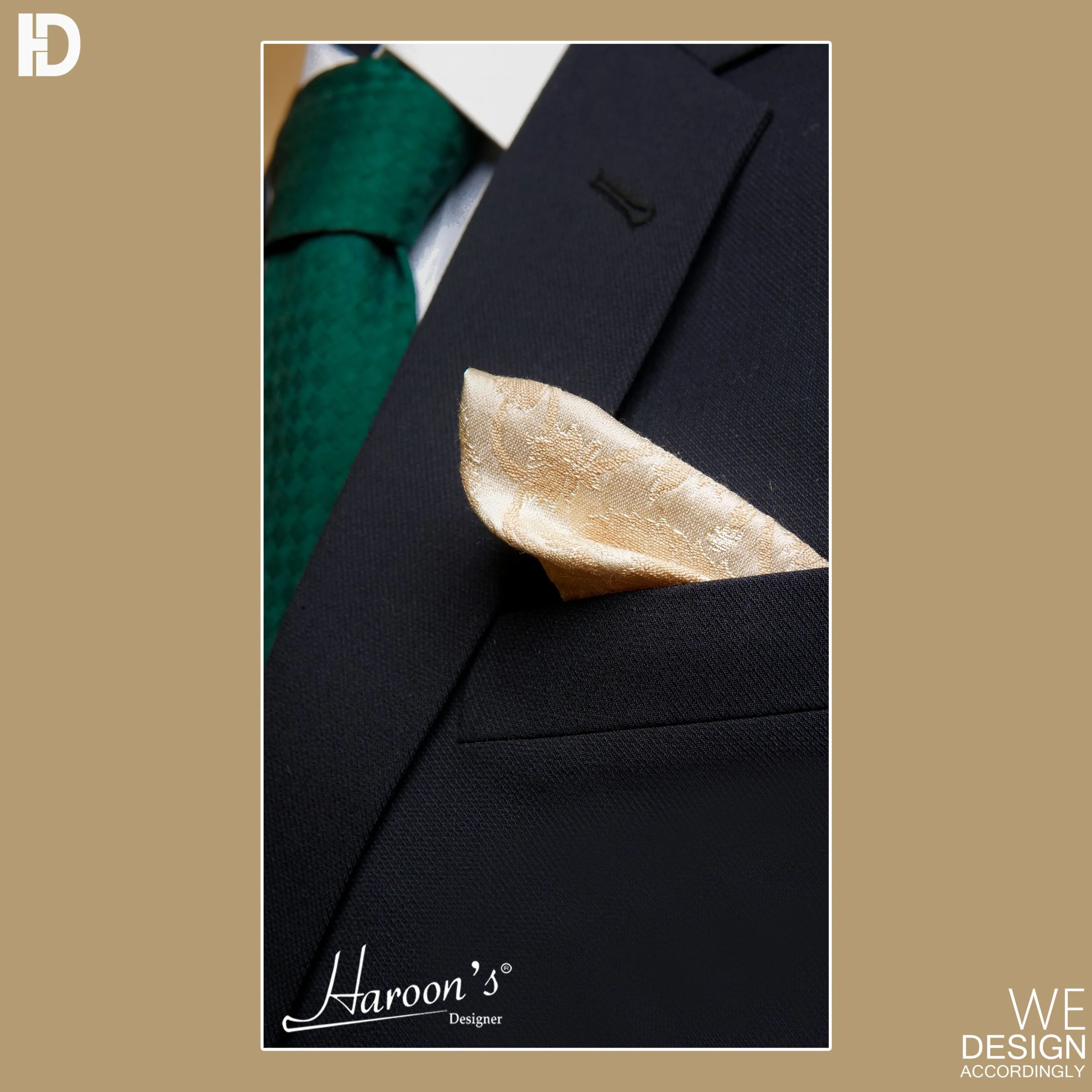 Beige Bloom Pocket Square